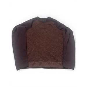 Abercrombie & Fitch Mens L‎ Sherpa Fleece Crewneck Sweatshirt Brown Pullover